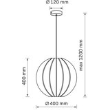 Viseći luster SENSAI na sajli, 1x E27 (maks. 20 W), 230 V, prečnik 40 cm, crne boje | Eponuda.com
