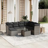 vidaXL 8-dijelni set vrtnih sofa od poliratana s jastucima sivi | shoptok.hr