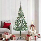 vidaXL Umestno božično drevo med 300 LED Zelena 180 cm PVC in Jeklo | Shoptok.si
