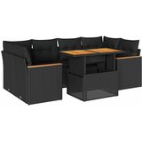 6-dijelni set vrtnih sofa s jastucima crni od poliratana bagrem | shoptok.hr
