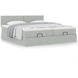 vidaXL Okvir kreveta s madracima svijetlosivi 200x200cm baršunasti | shoptok.hr