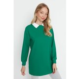 Trendyol Green Polo Neck Knitted Sweatshirt Cene