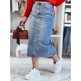 DStreet Spódnica jeansowa midi z rozcięciem MERITTA niebieska | Shoptok.si