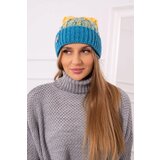 Kesi Cap with a pompom Abigail K326 turquoise+yellow Cijene