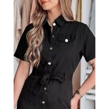 DStreet Koszulowa sukienka midi LOVE ME MIDI czarna | shoptok.hr
