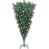 vidaXL Obrnuta umjetna božićna jelka s setom kuglica Zelena 210 cm PVC | shoptok.hr