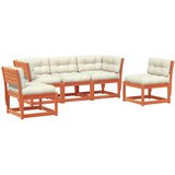  5-dijelni set vrtnih sofa s jastucima voštano smeđi od borovine | shoptok.hr