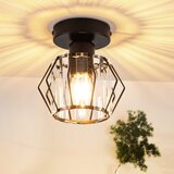 Nettlife Moderna črna kristalna stropna svetilka E27 Vintage kuhinjska svetilka s kovinskim okvirjem, (22111371) | Shoptok.si