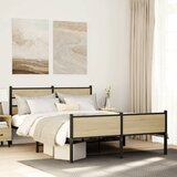 Maison Chic Posteljni okvir - Dvoposteljna postelja - Zakonska postelja brez vzmetnice hrast 140x190 cm inženirski les-J11999, (21767901) | Shoptok.si