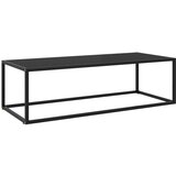 vidaXL Klubska mizica črna s črnim steklom 120x50x35 cm Cene