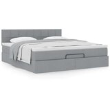  Otomanski krevet s madracem svijetlosivi 180x200cm od tkanine | shoptok.hr