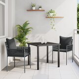 vidaXL Set 2 Črna PE ratan 54x61x83 cm Vzdržljiv Zunanja stol Cene