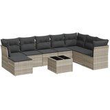  9-dijelni set vrtnih sofa od poliratana s jastucima svjetlosivi | shoptok.hr