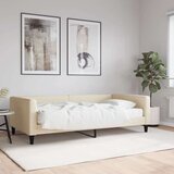  Dnevni krevet s madracem krem 100 x 200 cm od tkanine Cijene