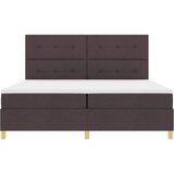  LED Box Spring Krevet Tamno smeđa 200 x 200 cm tkanina | shoptok.hr