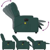  Električni masažni naslanjač temno zeleno blago | Shoptok.si