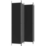 Sobna pregrada s 4 panela crna 200 x 220 cm od tkanine | shoptok.hr