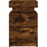  Noćni ormarić s LED svjetlima boja dimljenog hrasta 35x39x55 cm | shoptok.hr