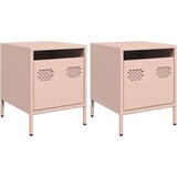 vidaXL Nočna omarica 2 kosa roza 35x39x43,5 cm jeklo | Shoptok.si