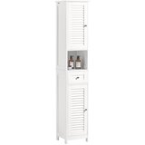 SoBuy kopalniška visoka omarica z 1 predalom in 2 vrati v beli barvi v skandinavskem slogu, (20814764) Cene