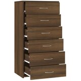  Komoda sa 6 ladica boja smeđeg hrasta 50 x 34 x 96 cm drvena | shoptok.hr