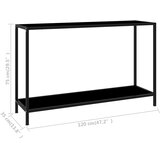  Konzolni stol crni 120 x 35 x 75 cm od kaljenog stakla | Eponuda.ba