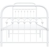  Metalni okvir kreveta uzglavlje i podnožje bijeli 75x190 cm | shoptok.hr