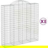  Lučne gabionske košare 3 kom 200x50x200/220cm pocinčano željezo | shoptok.hr