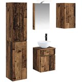  Set ormarića za kupaonicu 5 pcs Staro drvo 40 x 10,5 x 60,5 cm Cene
