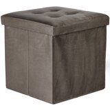 Brandless Zložljiv puf L z gumbi - 38x38x38cm žametno rjava x 8, (22056781) | Shoptok.si