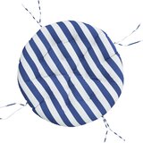  Okrugli jastuk plavo-bijele pruge Ø 100x11 cm od tkanine Oxford | shoptok.hr