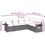  6-dijelni set vrtnih sofa od poliratana s jastucima sivi | shoptok.hr