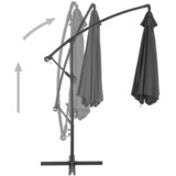  Konzolni vrtni suncobran s aluminijskim stupom 300 cm antracit | shoptok.hr