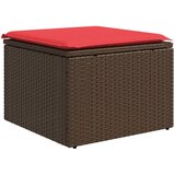 VidaXL Vrtni tabure s jastukom smeđi 55 x 55 x 37 cm od poliratana VidaXL Vrtni tabure s jastukom smeđi 55 x 55 x 37 cm od poliratana Slike