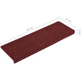 Preproge za stopnice 15 kosov 65x21x4 cm mat rdeče, (20668746) | Shoptok.si