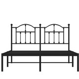 Metalni okvir za krevet s uzglavljem crni 135x190 cm | shoptok.hr