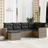  6-dijelni set vrtnih sofa od poliratana s jastucima sivi | shoptok.hr