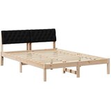  Okvir kreveta Smeđa i crna 140 x 200 cm Masivna borovina | shoptok.hr