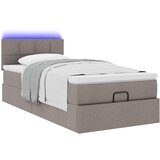 Otomanski okvir kreveta s madraca smeđesivi 90x190cm tkanine | shoptok.hr