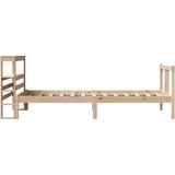 vidaXL Posteljni okvir z vzglavjem bel 75x190 cm trdna borovina, (21292586) | Shoptok.si