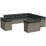 vidaXL 13-dijelni set vrtnih sofa od poliratana s jastucima sivi | shoptok.hr