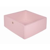 MeowBaby kvadratni bazen brez žog, 90x90x40 cm, bombaž, svetlo roza, (21333780) | Shoptok.si