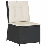 vidaXL Nagibna vrtna sofa s jastucima crna od poliratana | shoptok.hr