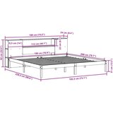vidaXL Knjižna postelja brez vzmetnice vošč. rjava 180x200 cm borovina | Shoptok.si