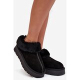 Boto Leather Suede Snow Boots Women's With Fur Black Mivelle | Shoptok.si