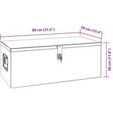  Kutija za pohranu crna 80 x 39 x 30 cm aluminijska | shoptok.hr