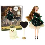  Lutka za igru Emily sa bijelom mačkom i crnom haljinom - crna | Shoptok.si