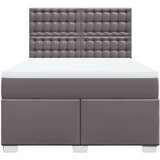 vidaXL Box spring postelja z vzmetnico siva 140x190 cm umetno usnje | Shoptok.si