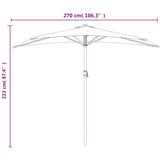 Balkonski suncobran crni 270 x 144 x 222 cm polukružni | shoptok.hr
