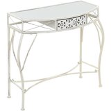 vidaXL Stranska mizica v francoskem stilu iz kovine 82x39x76 cm bela Cene
